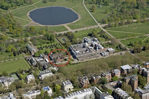 Extérieur du bâtiment et palais et jardin de Kensington, vue aérienne