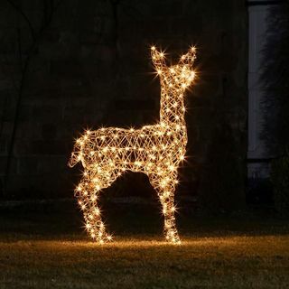 Figurine de Noël en plein air de renne en rotin momie