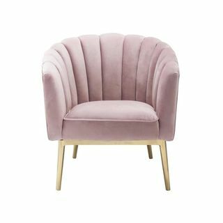 Chaise d'appoint en velours rose et or