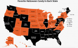 Cette carte montre les bonbons les plus populaires par état