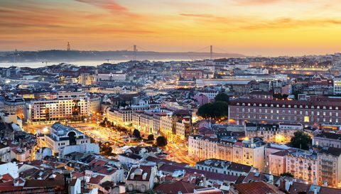 Lisbonne au coucher du soleil