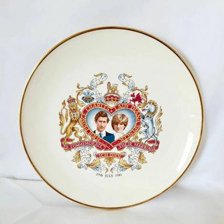 Assiette de mariage royale vintage princesse Diana et prince Charles