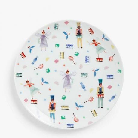 Assiette Casse-Noisette Noël en Porcelaine pour Enfants, 20 cm, BlancMulti