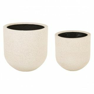 Jardinières en fibre de verre naturelle, lot de 2