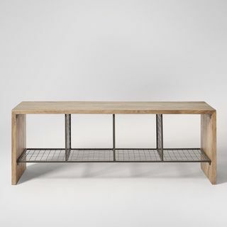 Banc de rangement en bois 