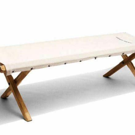 Banc de sieste en toile de coton blanc cassé