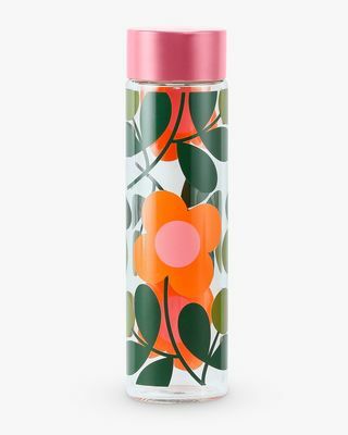 Bouteille d'eau en verre à tige de fleur Orla Kiely, 525 ml, papaye