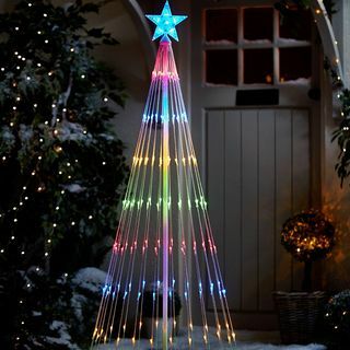 Lumière d'arbre de Noël d'intérieur et d'extérieur à LED cascade de 5,5 pieds