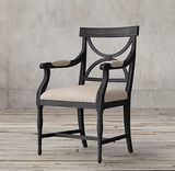 18e Fauteuil Gustavian X-Back en tissu 