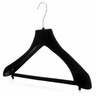 HANGERWORLD 5 Cintres Support d'Epaule en Velours Noir Floqué