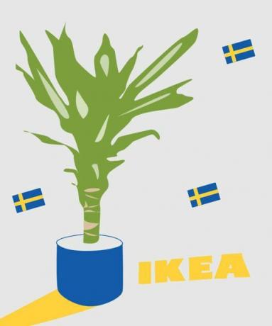 cache-pot ikea et drapeaux suédois