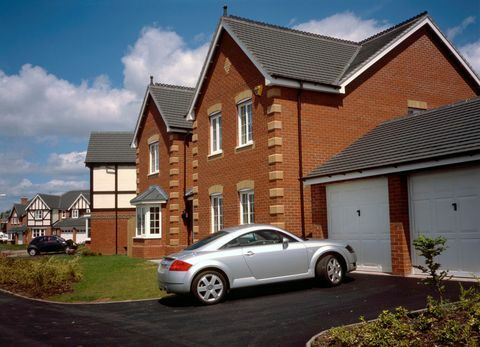 Maisons modernes exécutives sur nouveau lotissement privé, Staffordshire UK