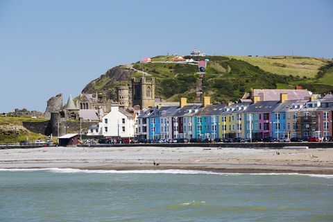 Front de mer d'Aberystwyth, Pays de Galles, Royaume-Uni.