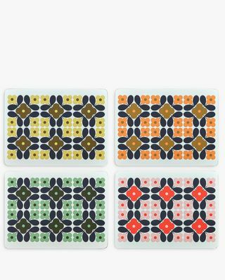 Napperons de carreaux de fleurs Orla Kiely, lot de 4, multi