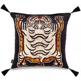 Grand coussin en velours TIGRIS - Noir