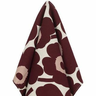 Marimekko Torchon Pieni Unikko en Coton Bordeaux Rose