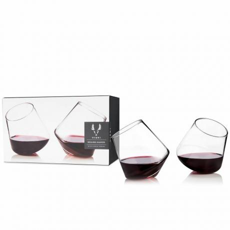 Verres à vin en cristal roulant Viski®, ensemble de 2