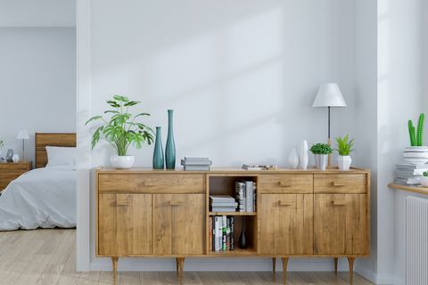 Intérieur moderne du milieu du siècle et vintage de la chambre et du salon