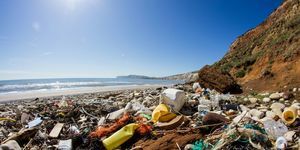 plage de déchets plastiques