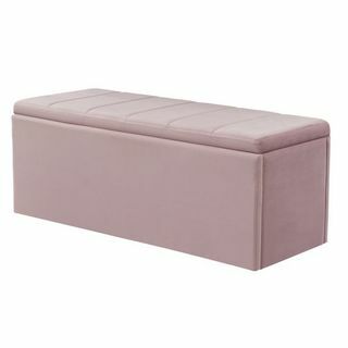 Ottoman en velours Pandora d'Habitat - Rose