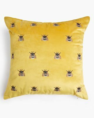 Coussin abeille en velours