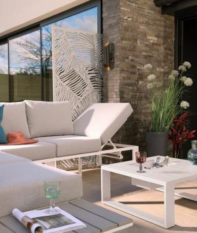 danetti, ensemble de salon de jardin modulable blanc savannah