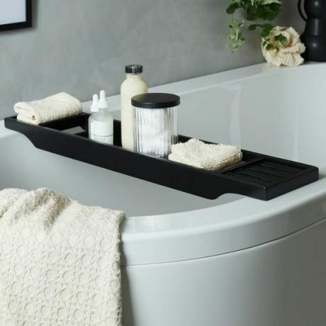 Support de bain en bambou noir