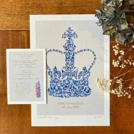 Couronnement 'Delphinium Crown' A4 Édition Limitée Imprimé en bleu