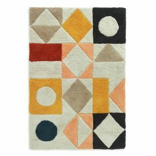 Tapis Géométrique Tissé à Plat en Laine Habitat - Multi - 120x180cm