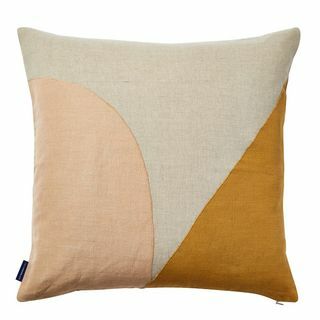 Housse de coussin à coutures géométriques en abricot 45cm x 45cm