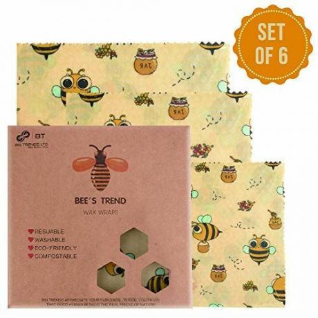 Wraps de cire d'abeille, lot de 6