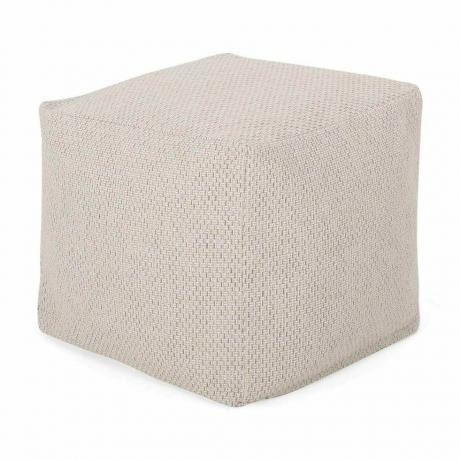 Pouf cube en tissu à motif ivoire Camrose