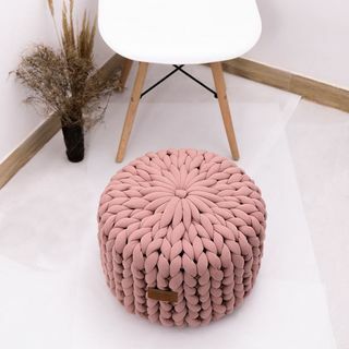 Pouf coussin rose