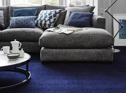 tapis bleu maison belle gamme chez tapisright