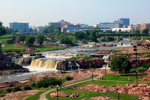 Parc des chutes au centre-ville de Sioux Falls Dakota du Sud