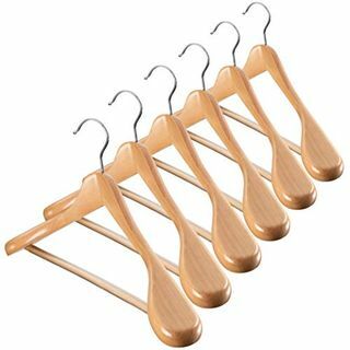 ZOBER Ensemble de 6 cintres en bois robustes