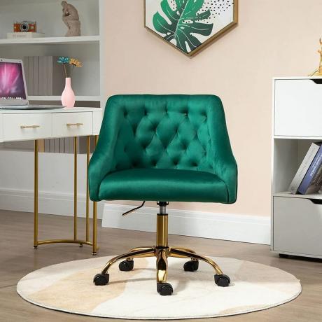 Chaise de bureau pivotante en velours