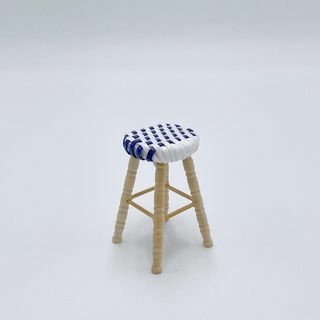 Tabouret Bistro bleu marine pour maison de poupée