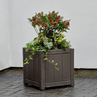 Jardinière carrée effet bois