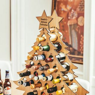 Calendrier de l'Avent personnalisé en chêne pour boissons Calendrier de l'Avent pour sapin de Noël 