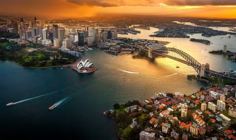 Paysage urbain au crépuscule, Sydney, Australie