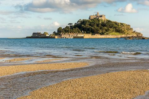 Vue de la montagne St Michael près de Marazion, Cornwall, uk