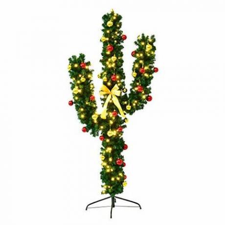 Sapin de Noël artificiel illuminé avec cactus et lumières LED Goplus