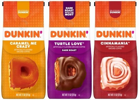 Dunkin' at home caramel me crazy, Turtle Love et cinnamania coffees