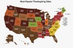 Cette carte montre le Thanksgiving préféré des gens côte à côte