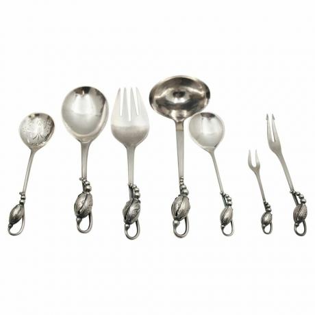 Couverts martelés en argent sterling, ensemble de 6