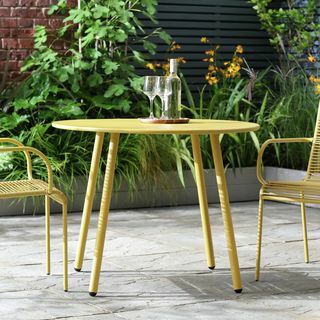 Argos Home Table de Jardin Ronde 4 Places Ipanema - Jaune