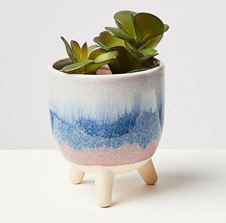 Pot de fleurs en céramique rose et bleu Suelo petit