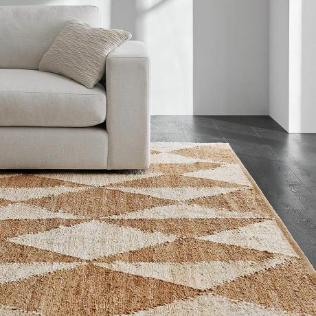 Tapis blanc arlequin en jute Toulon