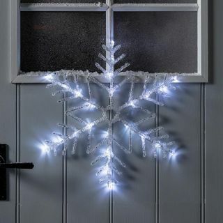Silhouette extérieure de Noël de batterie de flocon de neige acrylique